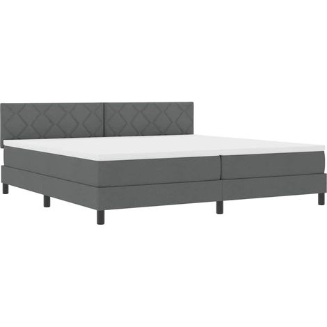 Cama tipo Box Spring con cojín Gris oscuro 200 x 200 cm tela vidaXL (1/5)