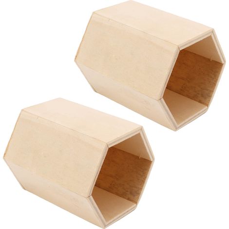 Stück geometrische sechseckige Stiftehalter aus Holz, DIY-Stiftehalter aus rauem Holz, Schreibtisch-Aufbewahrungsorganizer für Zuhause und Büro (1/5)