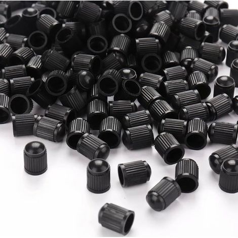 Lot de 8 bouchons de valve universels pour voiture - Capuchons de valve noirs - Protection contre poussière et humidité - Plastique - Accessoires pneus