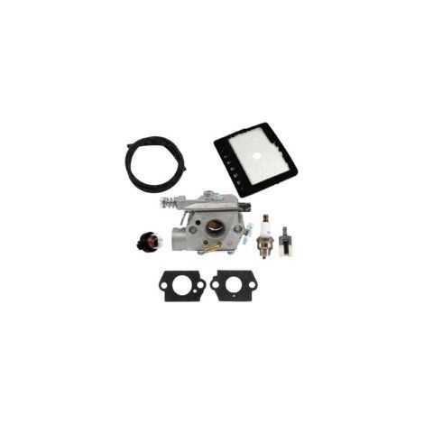 Lot de 2 kits carburateur avec filtre à air compatible avec tronçonneuses Echo CS-303T/CS-3000/CS-3400/CS-3450, remplace WT-402A/WT-402/WT402-1/12300139136. (1/4)
