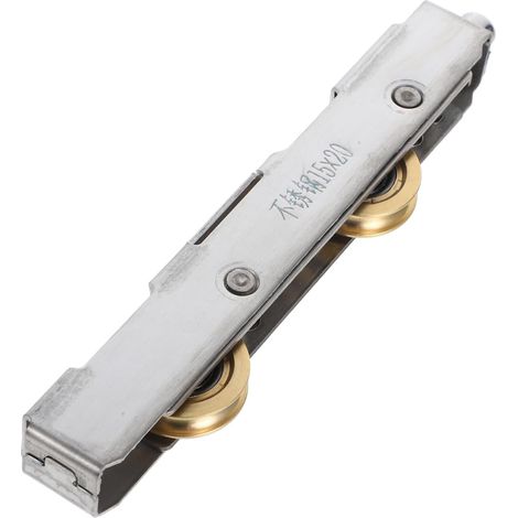 Poulie Coulissante Silencieuse 15X20 MM Double Roulement en Cuivre Roulettes Métalliques pour Porte Vitrée Accessoire de Remplacement pour Baie Coulissante Usage Intérieur (1/5)