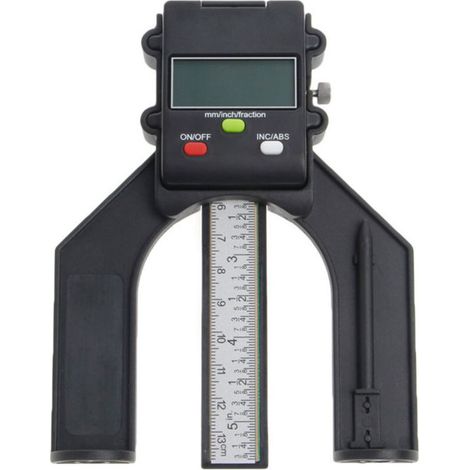 Jauge de Profondeur Numérique 0-80mm avec Pieds Autostables Magnétiques, Jauge de Hauteur Profondeur Numérique INC/ABS, Outil de Mesure de la Profondeur, Résolution 0.05mm (1/4)