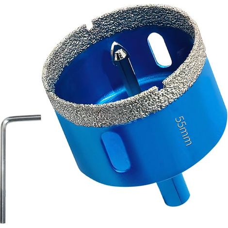Scie Cloche Diamantée 55mm avec Foret Guidage de Centrage, Professionnelle Foret Diamanté Brasé pour Carrelage, Porcelaine, Verre, Marbre et Céramique (1/5)