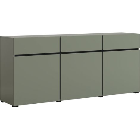 Cómoda Alfere 103, Verde, Con cajones y puertas, Número de cajones: 3, 78x180x40cm (1/5)