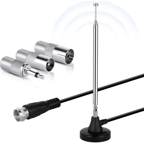 Antenne radio DAB intérieure pour système Hi-Fi 3M - Antenne FM télescopique avec base magnétique pour amplificateur stéréo et réception home cinémaAec (1/4)
