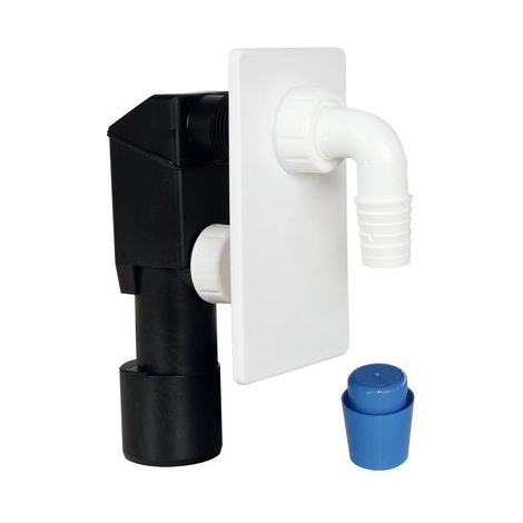 SIFONE PP LAVATRICE AD INCASSO - PP + PIASTRA BIANCO MM 40-50- 5 pezzi