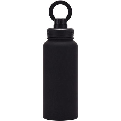 Farbe: Schwarz Material: Edelstahl Magnetische Handyhalterung Wasserflasche mit großem Fassungsvermögen (1 L) und großer Öffnung.