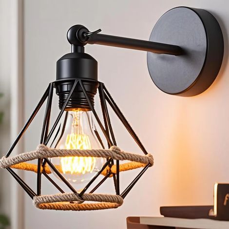 Applique murale nordique E27 sans ampoule – luminaire décoratif rétro pour chambre, chevet et salon