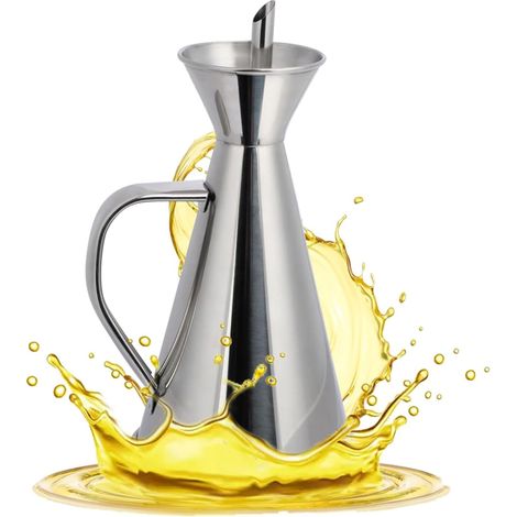 Botella de aceite de acero inoxidable a prueba de fugas, 250 ml, dispensador de aceite y otros líquidos, botella de recarga, botella de aceite de oliva, dispensador de aceite de cocina fácil de limpia (1/4)