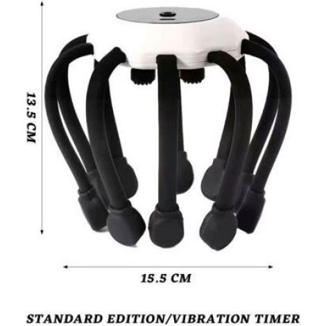 Appareil Massage Tete - 4 Antennes - Fonction Vibration Electrique - Connexion Bluetooth - Pour Relaxation Et Drainage Lymphatique - 1 Unite (1/5)