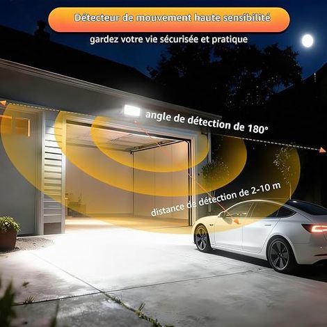 LED Outdoor Floodlight with Motion Sensor 5000LM 6500K Cool White LED Outdoor Spotlight, IP67 Waterproof Security Lighting for Garden, Patio, Garage, Entrance (1/4)