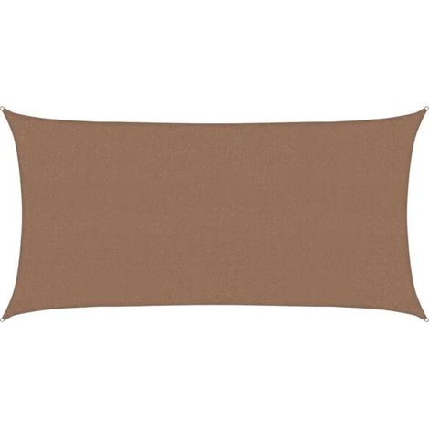 Voile d'ombrage gris-brun 2 x 6 mètres en PEHD (1/5)