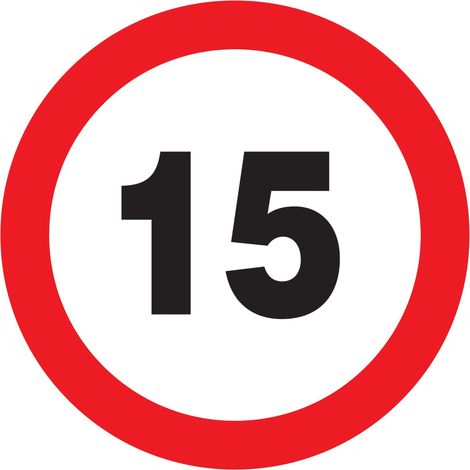 Panneau adhésif INTERDIT DE ROULER A PLUS DE 15 KM/H Ø300MM TALIAPLAST - 722261