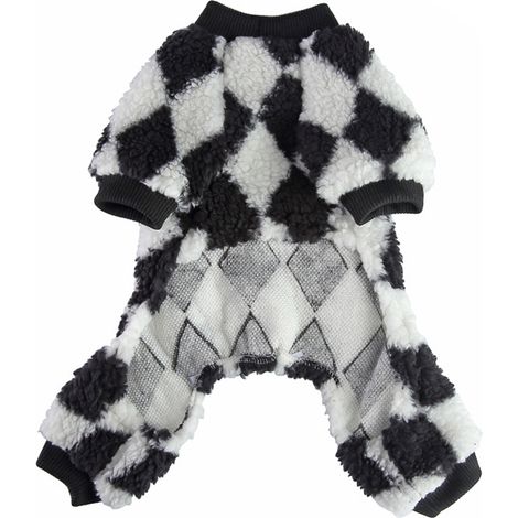 Pull Tricoté Pour Chien Et Chat - Maille Torsadée En Acrylique Doux - Vêtement Hiver Pour Petit Animal - Noir Et Blanc Taille M (1/5)