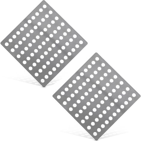 Lot de 2 Grille Evacuation Eau Exterieur 15x15cm, Bonde De Douche Carré (1/5)