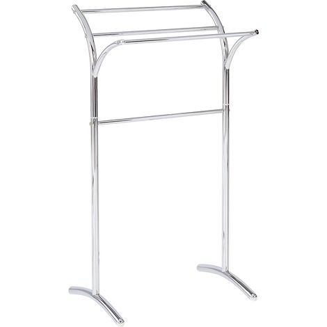 Porte-serviettes Rangement Salle de bain en acier 3 Rails Acier Argenté Yopal (1/5)