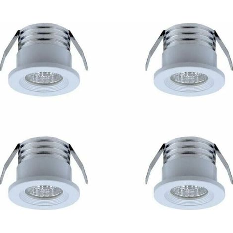 Set di 4 mini faretti LED da incasso, 3 W, bianco caldoBianco (1/3)