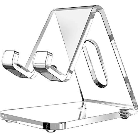 Support de téléphone portable en acrylique transparent 5 mm d'épaisseur, pour bureau, convient iPhone 14 13 Pro Max, tous les smartphones 4 à 8” claire (1/5)