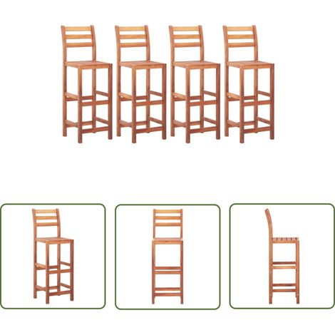 Furniture Limited - Chaises de bar lot de 4 bois d'acacia solide (1/5)