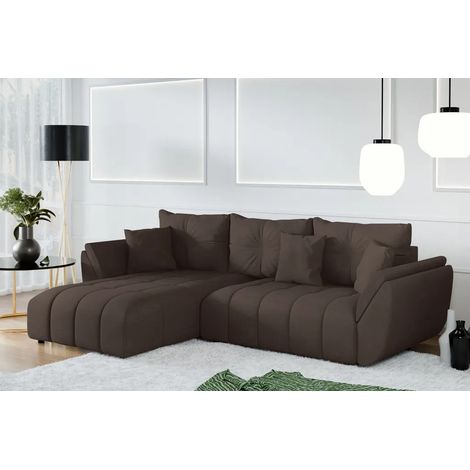 AX LIVING Ecksofa mit Schlaffunktion Verciani L Sofa Braun 280 cm