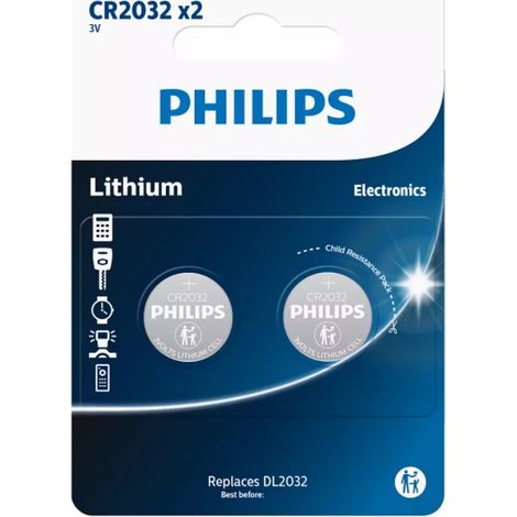 Philips Minicells CR2032P2 batterie CR2032 Li x 2 (1/2)