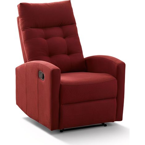 Marvin Poltrona Relax Reclinabile Manuale con Poggiapiedi Solena, Schienale Regolabile Seduta Ergonomica in Tessuto per Arredo Salotto, Soggiorno e Ufficio Bordeaux