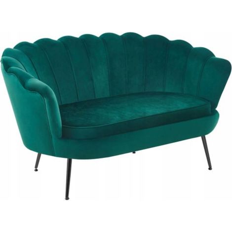 Sofá de dos plazas de terciopelo verde oscuro para la sala de estar de Furnitex (1/5)