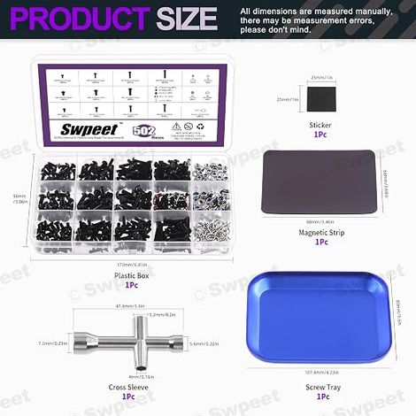 Kit Universel de Vis RC, Ensemble de Vis Assortiment, Matériel de Fixation Compatible avec Échelle 1/8 1/10 1/12 1/16 pour Voitures RC, Inclut des Vis M3 (1/3)
