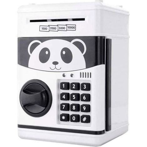 Tirelire Panda - Code Personnel - Alimentation Piles AAA - Pour Enfants - 13,5 x 12,5 x 19,5 cm (1/4)