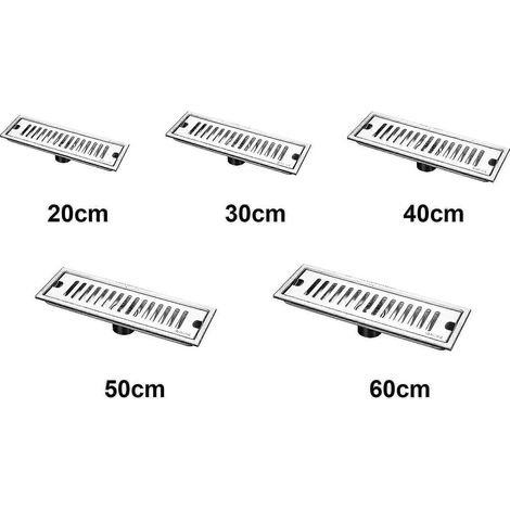 Bonde de sol rectangulaire pour douche, en acier inoxydable 304, 60 cm, adaptée à la salle de bain.-AquaForge (1/4)