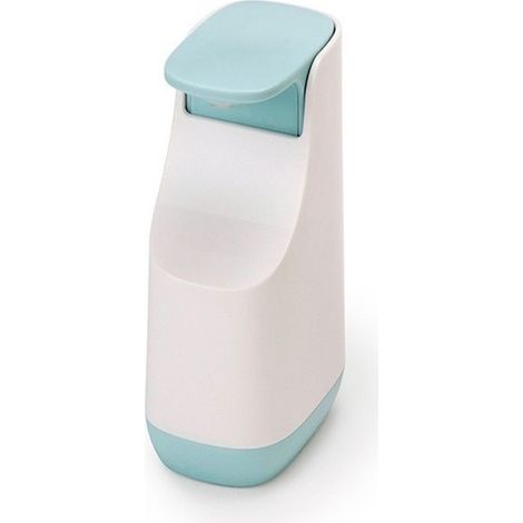 Pompe à savon liquide ultra-mince et compacte, en plastique, blanc/gris, 9,1 × 6,2 × 14,1 cm (1/5)