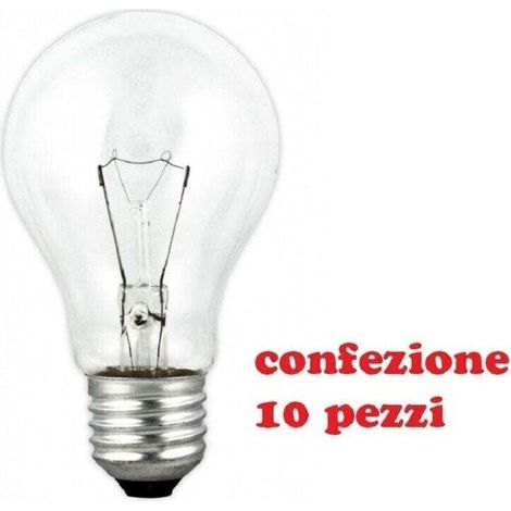 Lot de 10 ampoules à incandescence E27 220/240 V 50/60 Hz 100 W -