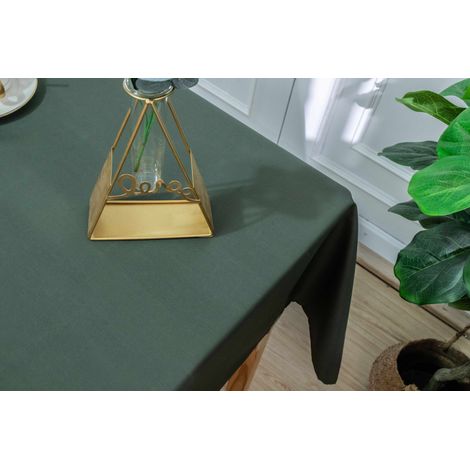 Nappe enduite avec traitement antitache Kaki carrée 180 x 180 cm - Vert - (1/4)