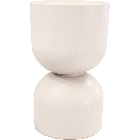 Bout de canapé en résine beige mat Ø24 cm - Ori