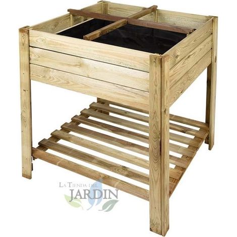 Quadratischer Anzuchttisch aus Holz 80 x 80 x 80 cm