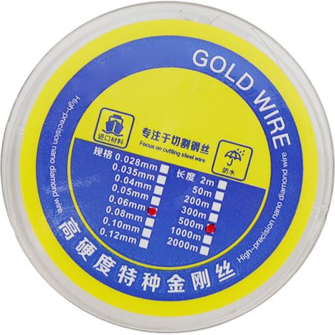 Fil d'acier pour séparation d'écran, fil de séparation pour écran LCD, fil diamanté, 0,06 mm, 1000 m (1/5)