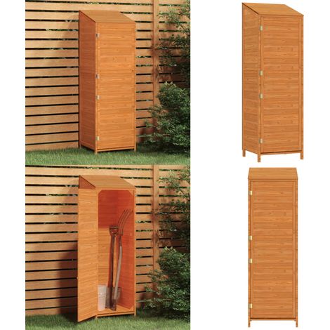 Geräteschuppen Braun 55x52x174,5 cm Massivholz Tanne - Holz Gartenhaus - Holzshed - Gartenablage - Werkzeuglager - Outdoor Storage - Home & Living