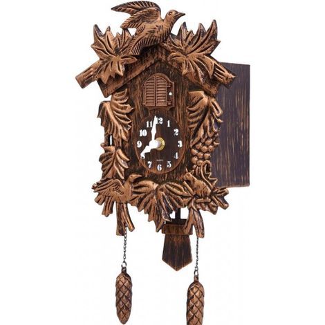 Horloge à coucou avec alarme et pendule, horloge murale en résine à motif d'oiseau pour la décoration intérieure (1/5)