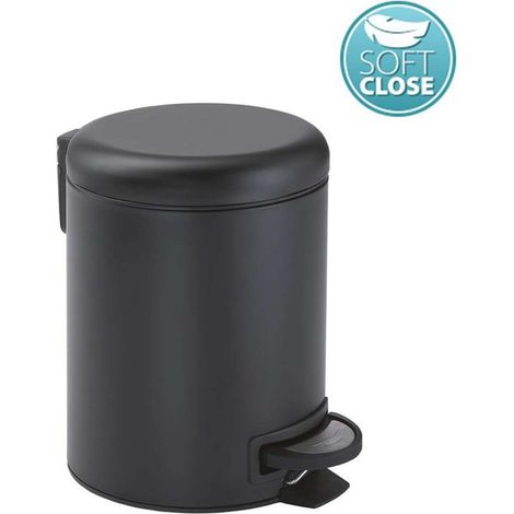 Sapho Accesorios de baño Gedy - Cubo de basura 3 l, Soft Close, negro mate 320914 (1/5)