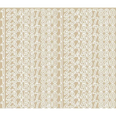 Numeri adesivi autoadesivi da 1,5 cm, beige lucidi (1/2)