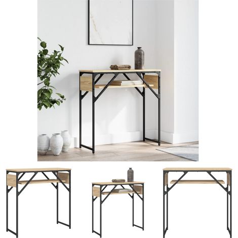 The Living Store Konsolentisch mit Ablage Sonoma-Eiche 75x30x75cm Holzwerkstoff - Beistelltische (1/5)