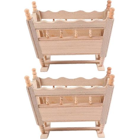 Berceau en bois, modèle compatible avec un ensemble de 2 décorations (1/5)