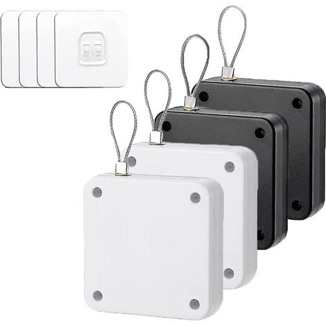 Lot de 4 ferme-portes automatiques, ferme-portes à détection automatique avec cordon de traction (1/5)
