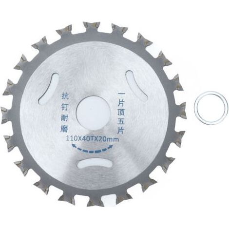 Disque de scie circulaire double face en carbure 40 dents pour le travail du bois, avec joint, 110 mm x 20 mm (1/5)