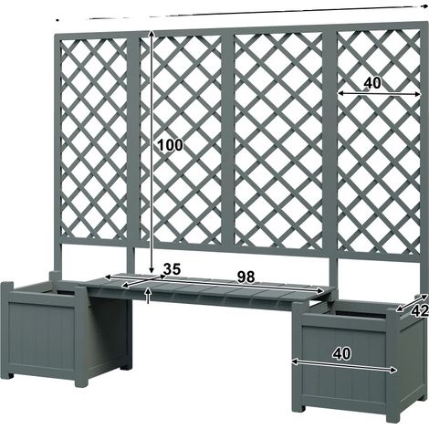 Jardinière, Bois Massif, Design Multifonctionnel, Un style gris (1/2)