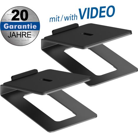 my Wall HS33-1L - Speaker Stand de desktop (2 Stück, mit Antivibrationsmatte, Winkel de tilt de 16°, trägt bis zu 10 kg, Standfuß für de PC-Gehäuse, Gehäuse oder Monitore de (1/5)