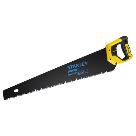 Stanley – Scie égoïne 550 mm – Lame en acier suédois – Denture JetCut 7 dents/pouce – Traitement anti-corrosion – 220149