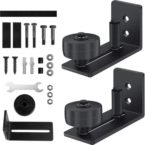 Guide de PlancherRouleau Réglable au Sol avec 8 Options Configuration Pour Porte en Coulissantede Grange 2pcs Bois (1/5)