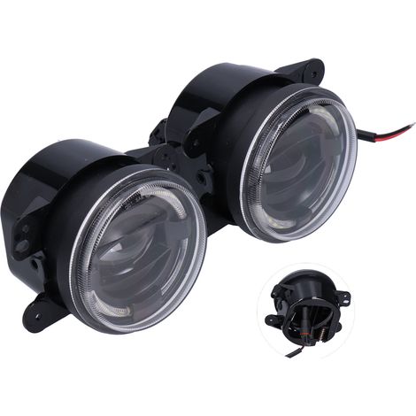 4-LED-Nebelscheinwerfer-Set, 30 W, weißes Halo-Tagfahrlicht, 12–24 V, wasserdicht, kompatibel mit Jeep Wrangler 2007–2018 (1/5)