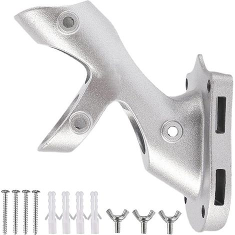 Support de mât de drapeau robuste en aluminium - Antirouille, multiposition, 2,5 cm (1 pouce), argenté, fixation extérieure avec visserie
